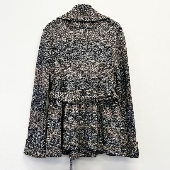 525 America Wool Blend Marled Knit Ombré Fit & Flare Peplum Wrap Cardigan, Med - Picture 8 of 15